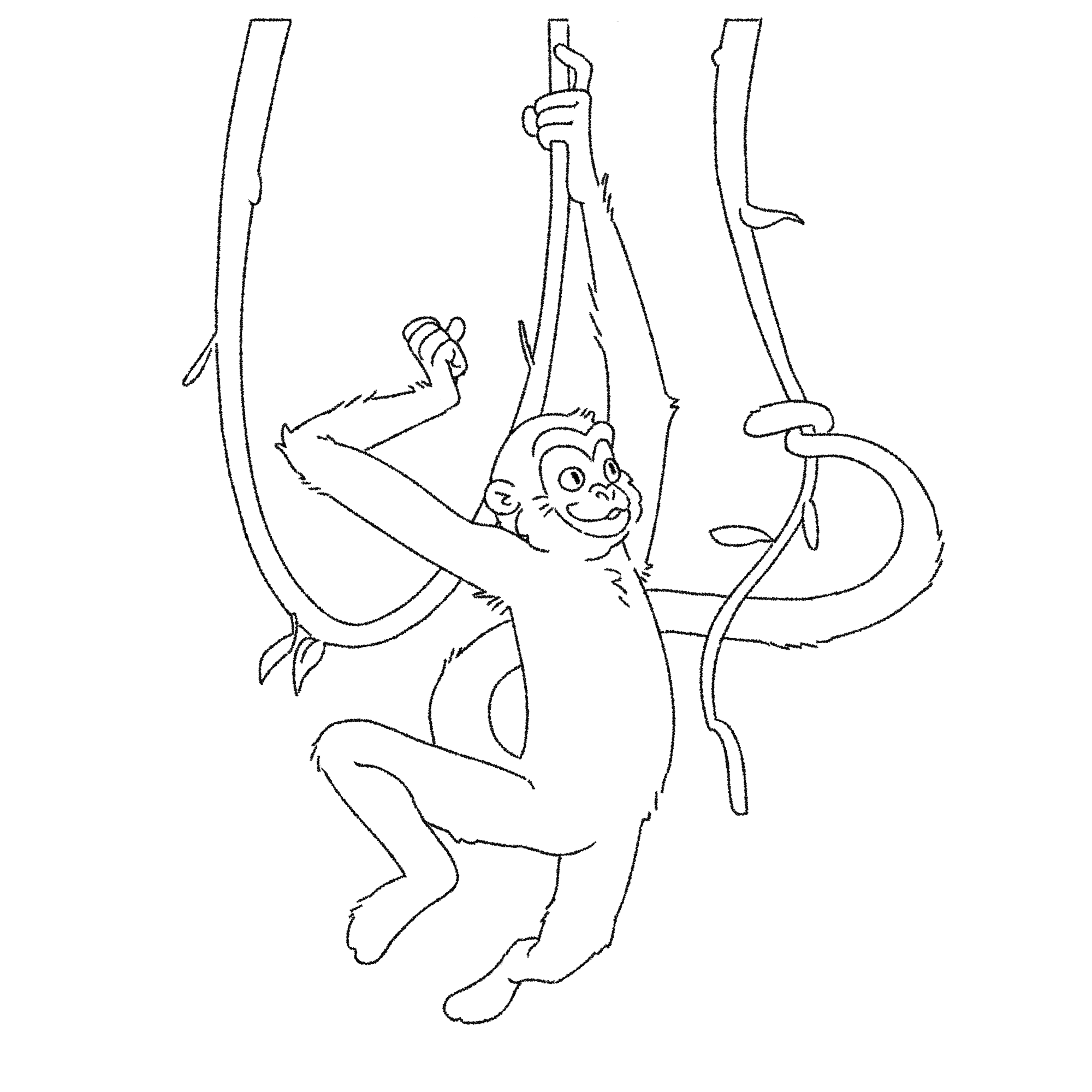 A Rafa the Monkey colouring outline