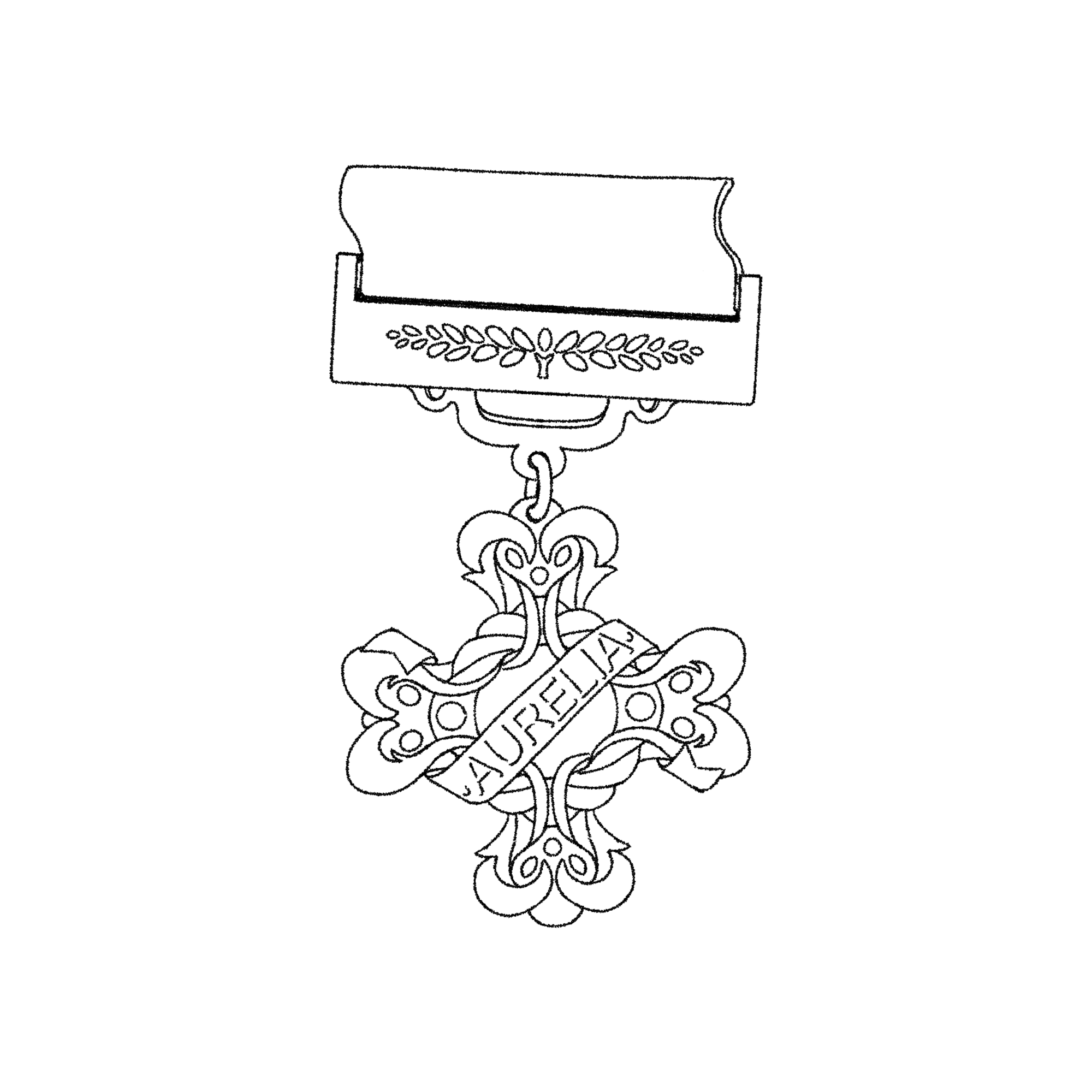 A Medallion colouring outline