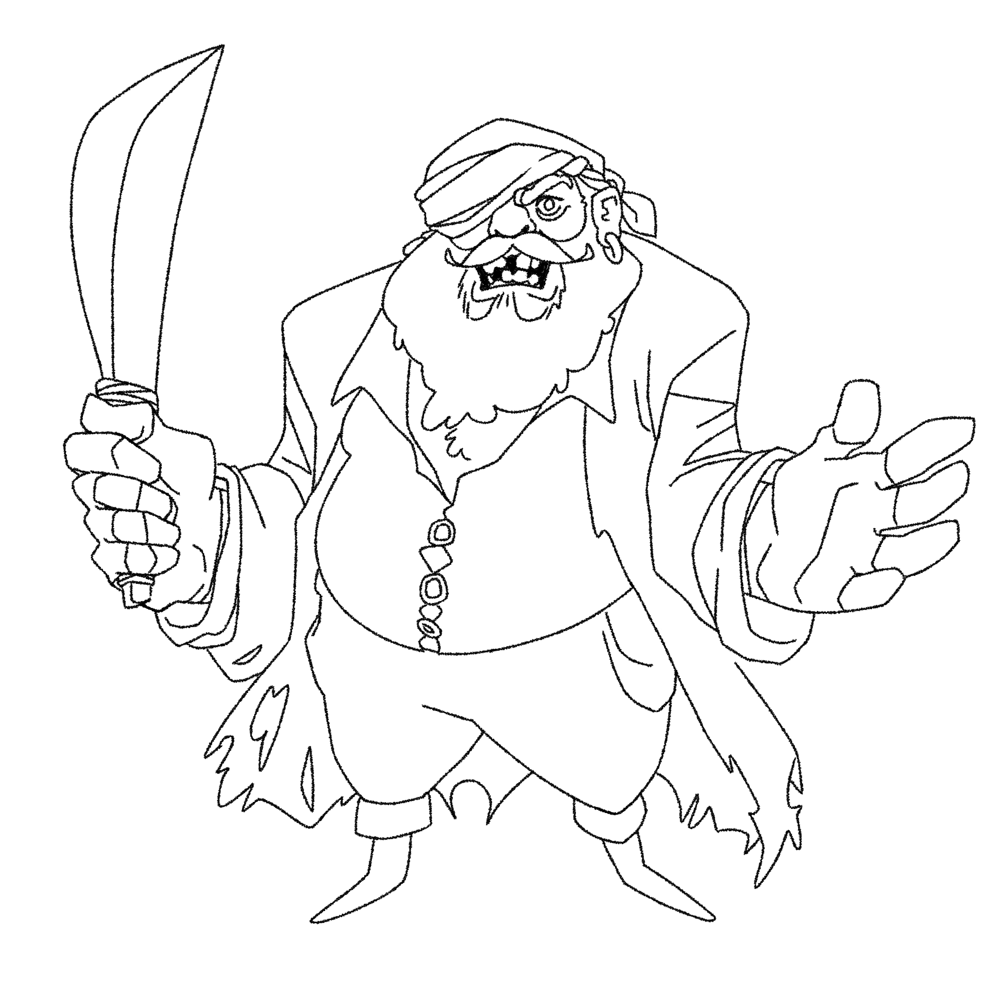 A Pirate colouring outline